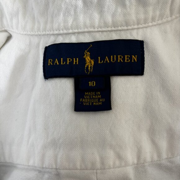 Ralph Lauren Polo Cotton Oxford White Dress Shirt - Youth Size 10 - Picture 5 of 8